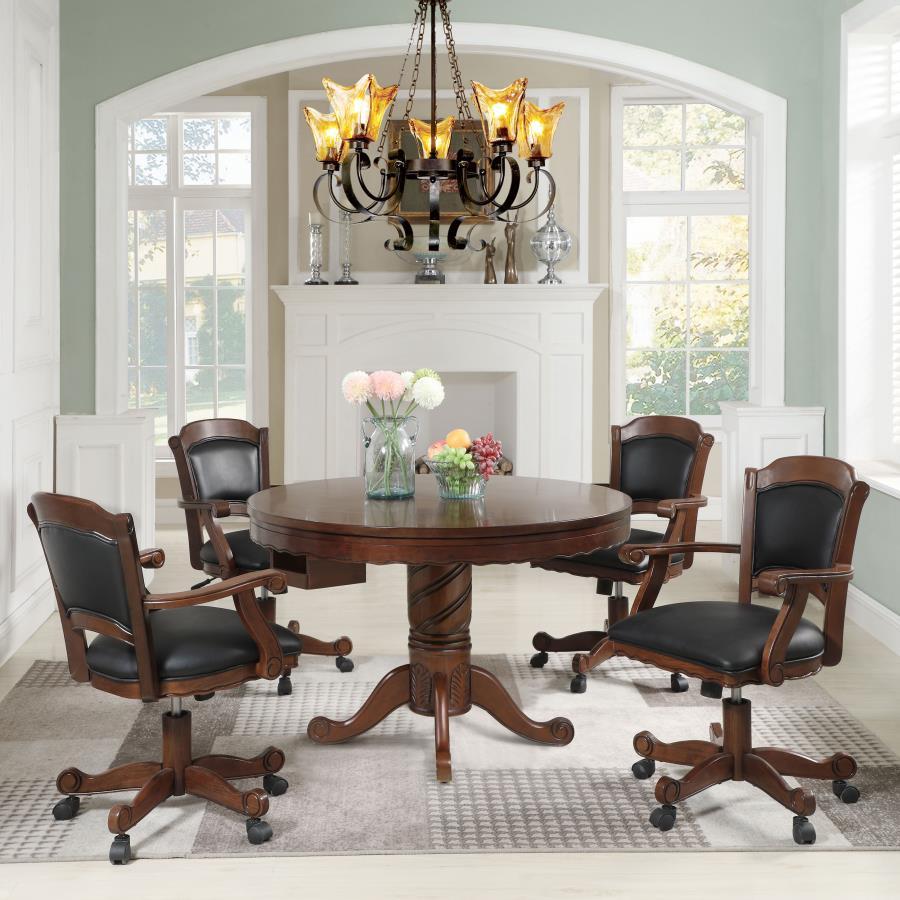 Turk - 5-Piece Game Table Set - Tobacco and Black