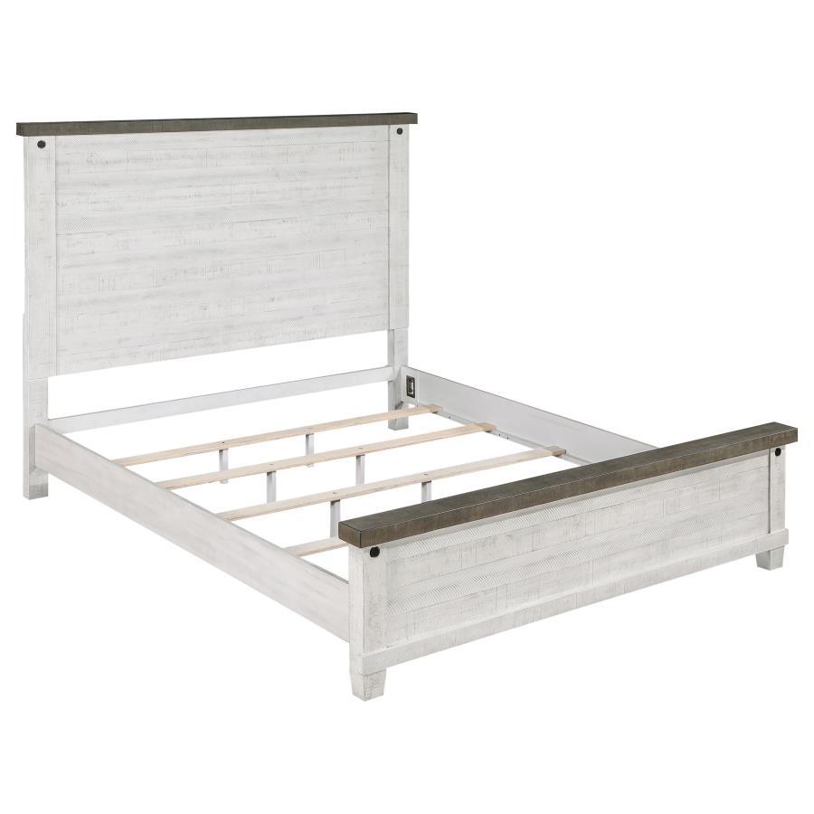 Lilith - 4-Piece Eastern King Bedroom Set - Distressed Grey And White