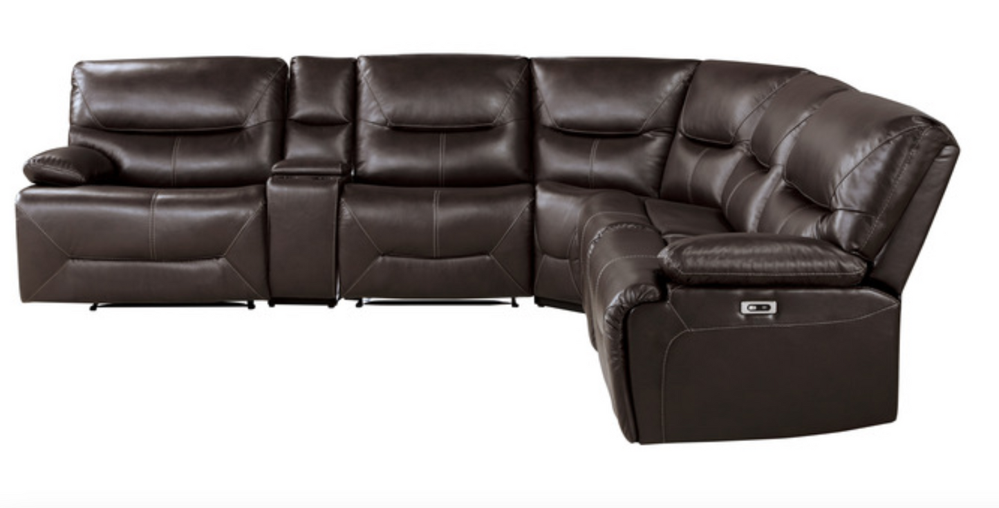 Dyersburg Collection Brown 6-Piece Power Reclining Sectional