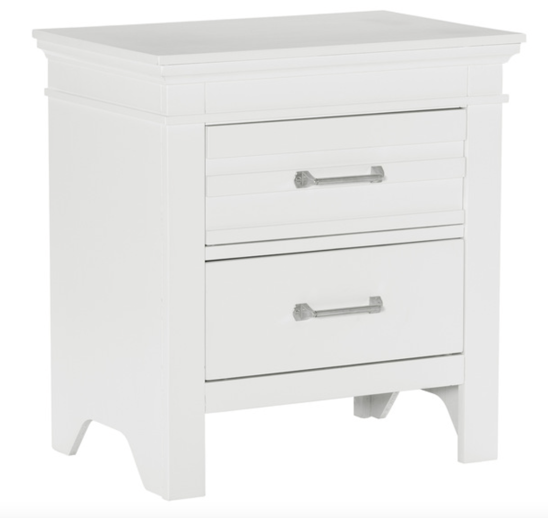 Blaire Farm Collection Rustic White Nightstand