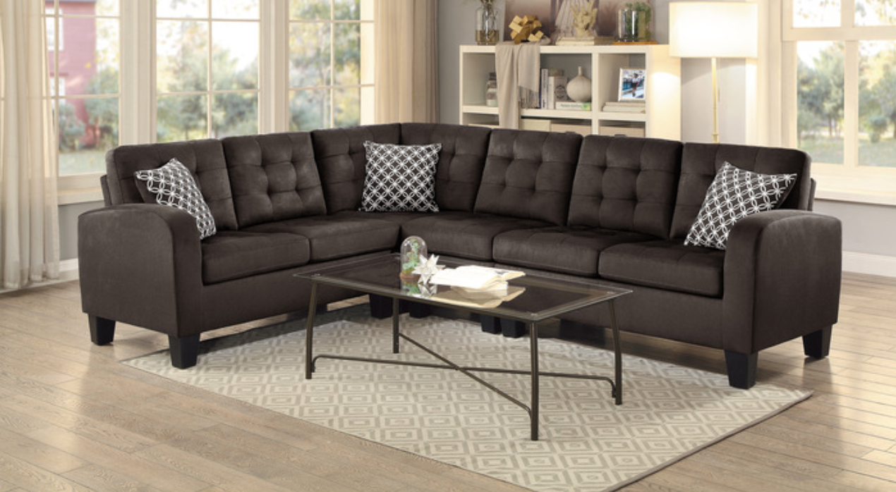 Sinclair Collection Brown 2-Piece Reversible Sectional