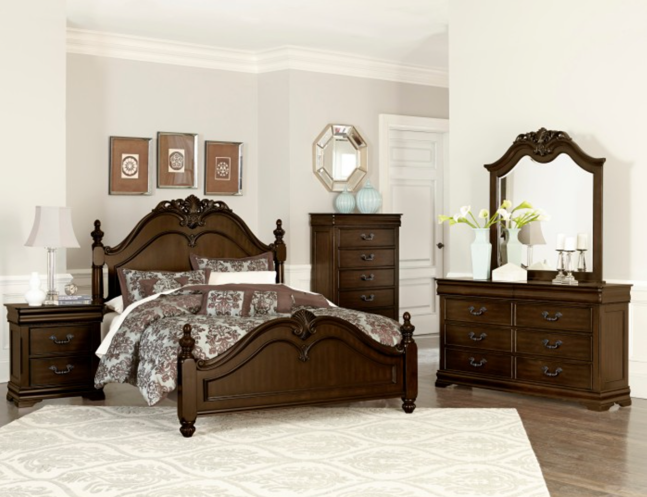 Mont Belvieu Collection Dark Cherry Nightstand