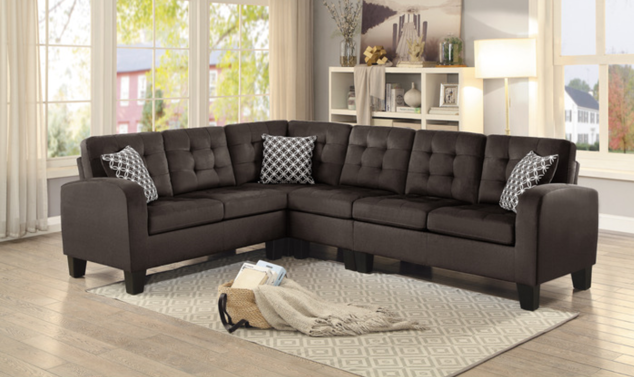 Sinclair Collection Brown 2-Piece Reversible Sectional