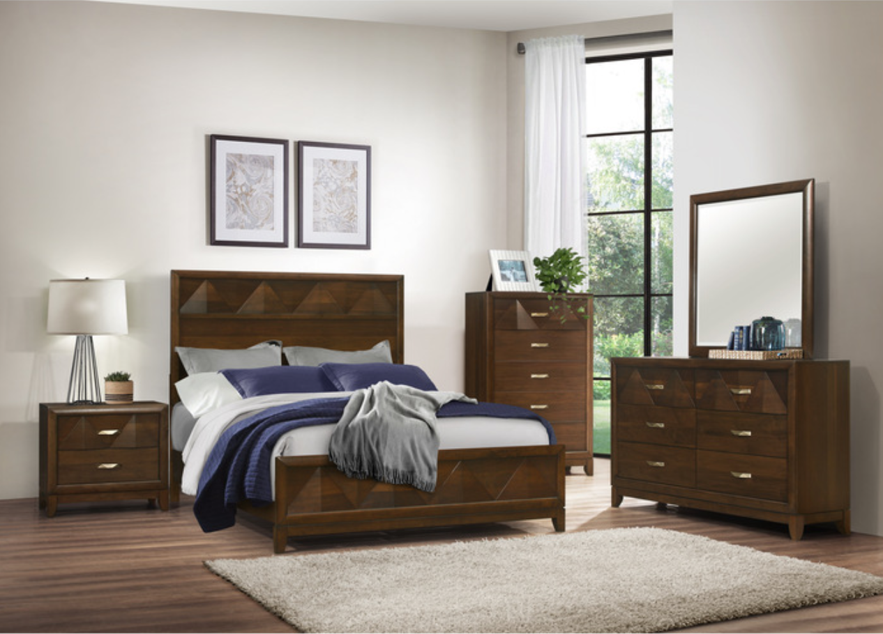 Aziel Collection Walnut Brown Nightstand