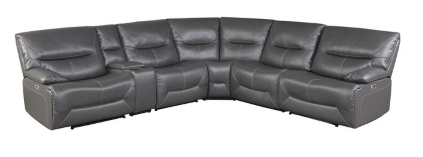 Dyersburg Collection Gray 6-Piece Power Reclining Sectional