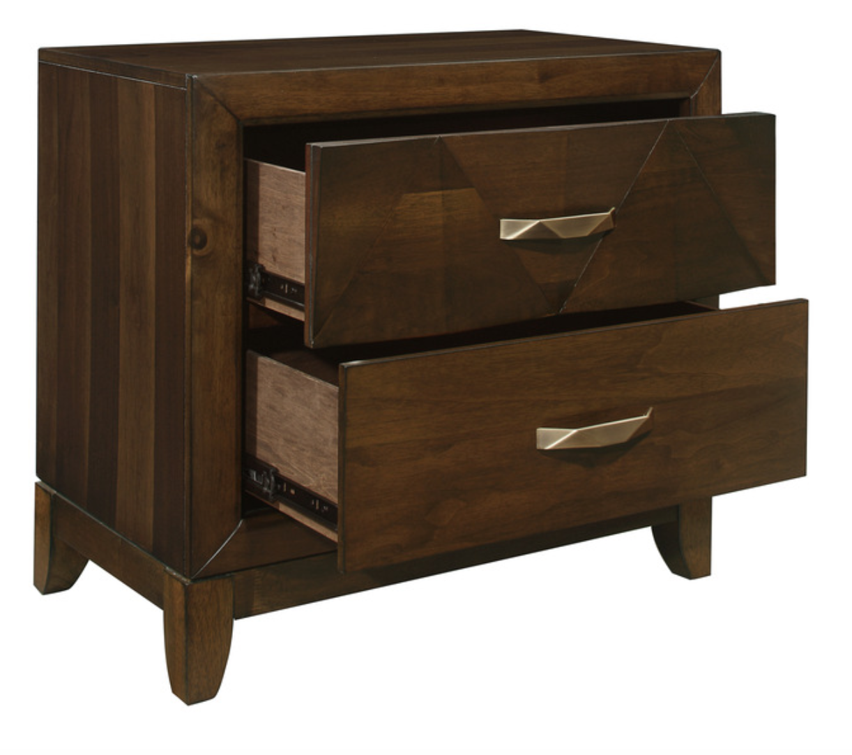 Aziel Collection Walnut Brown Nightstand