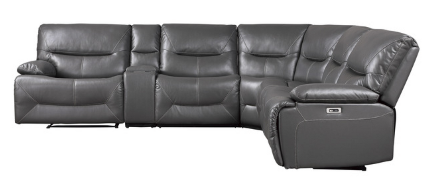 Dyersburg Collection Gray 6-Piece Power Reclining Sectional