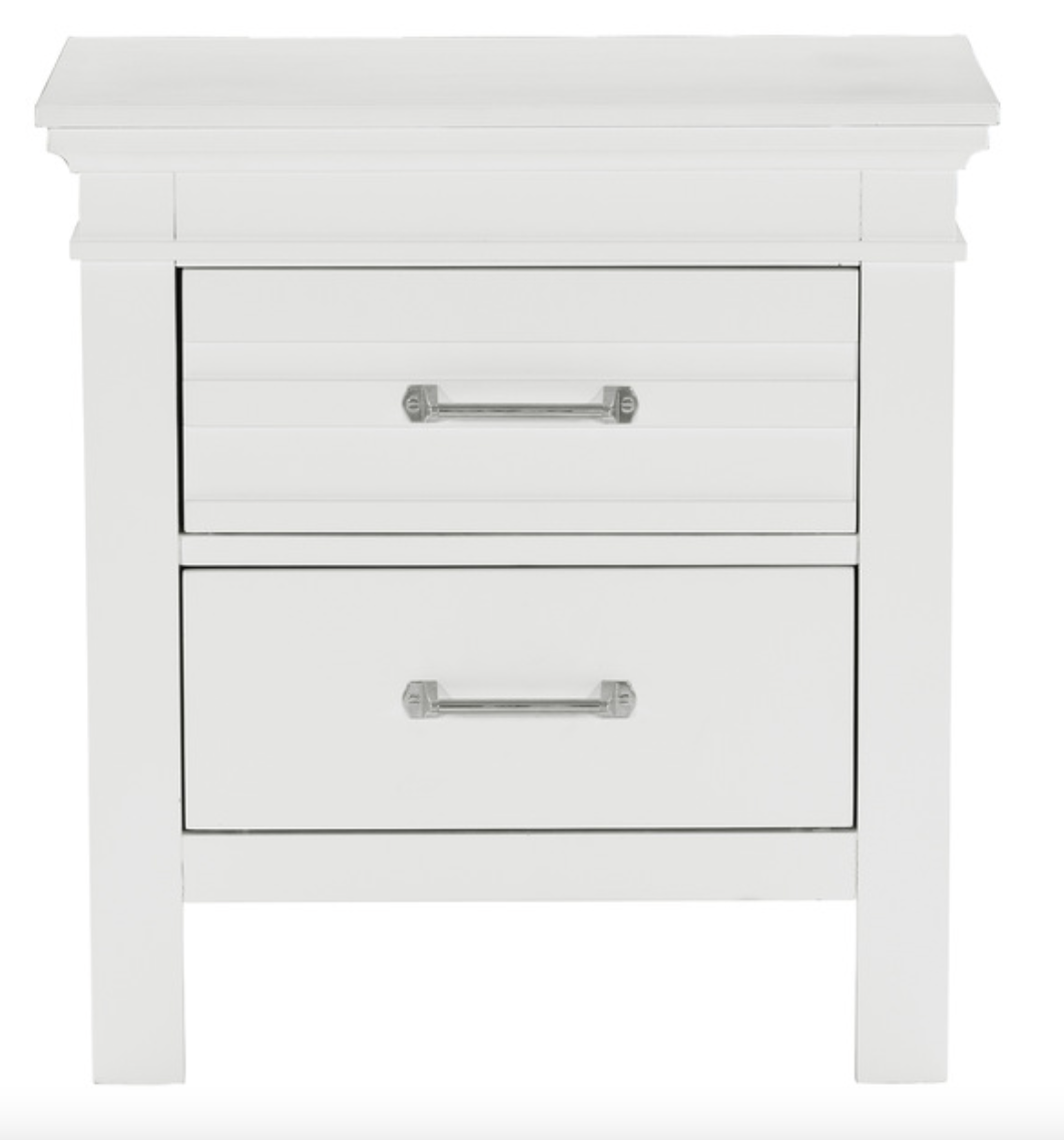 Blaire Farm Collection Rustic White Nightstand
