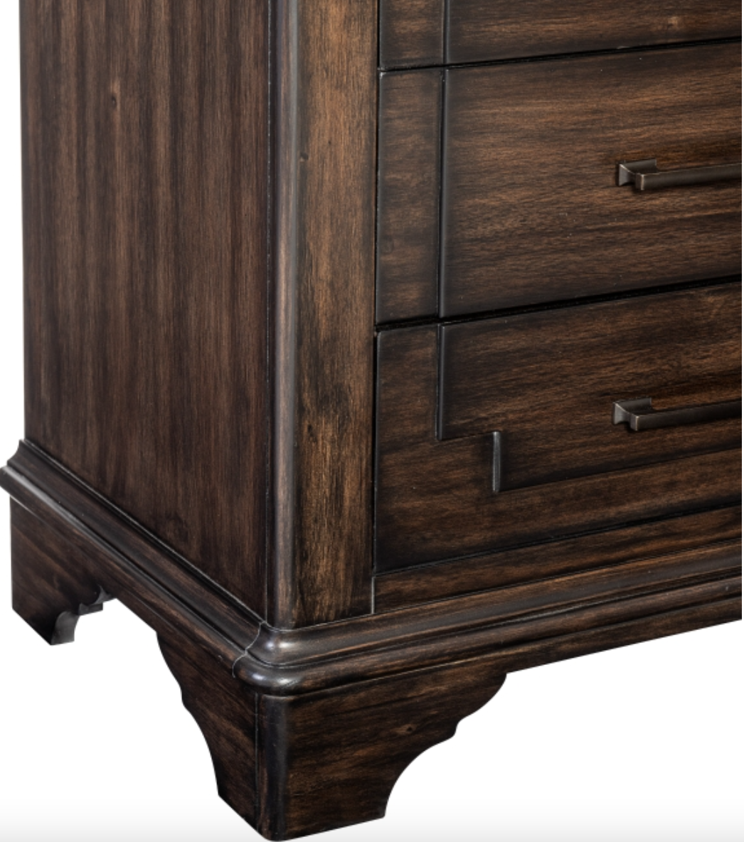 Boone Collection Rustic Brown Nightstand