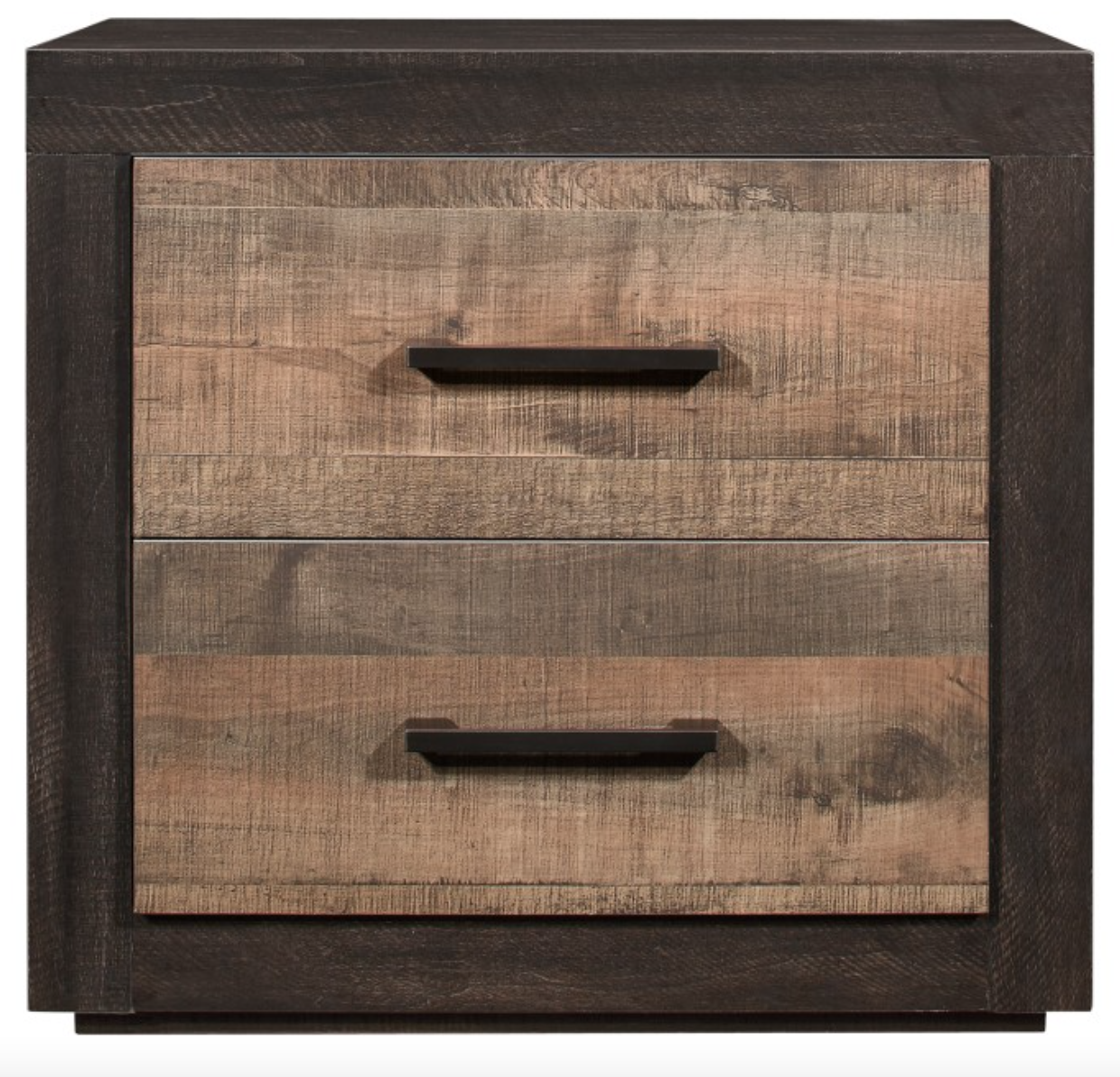 Miter Collection Brown Nightstand