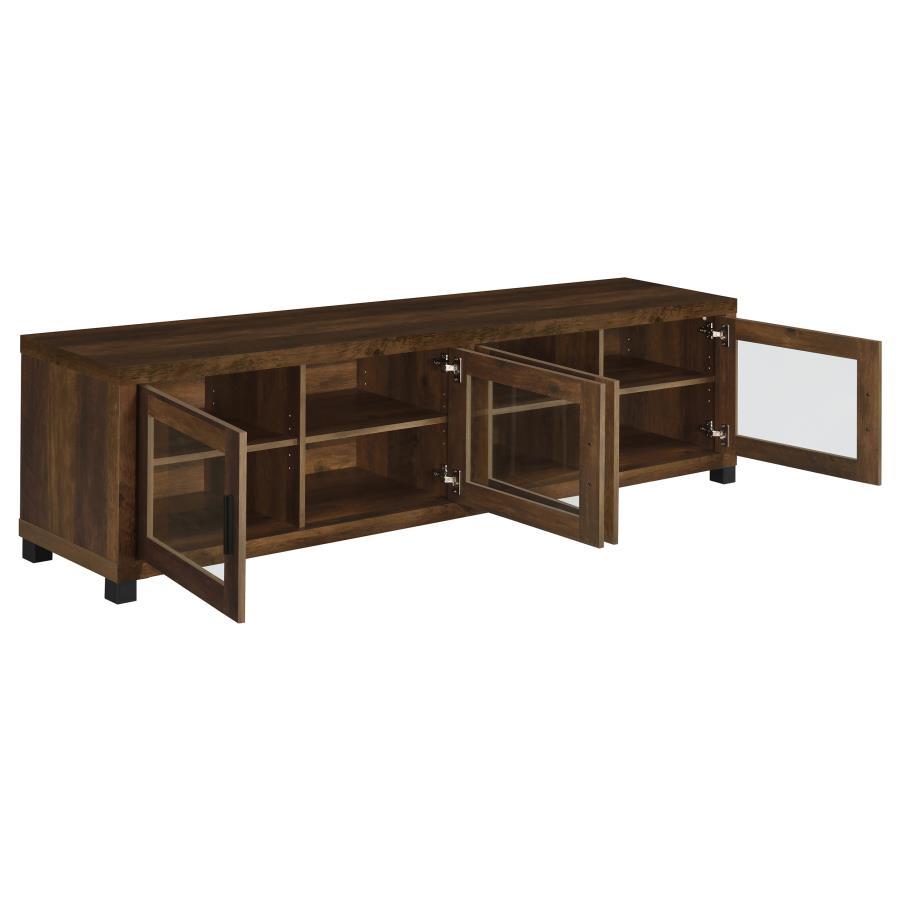 Sachin - 3-Piece Entertainment Center With 79" TV Stand - Dark Pine