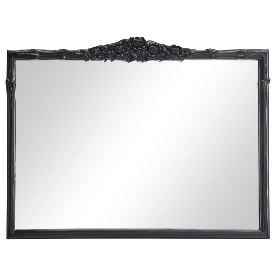 Sylvie - Rectangular Mantle Mirror - Black