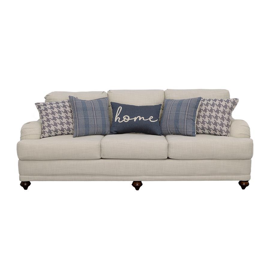 Glenn - Recessed Arms Sofa - Light Grey