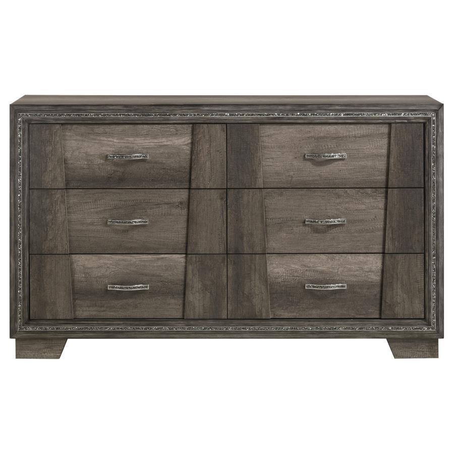 Janine - 6-Drawer Dresser - Grey