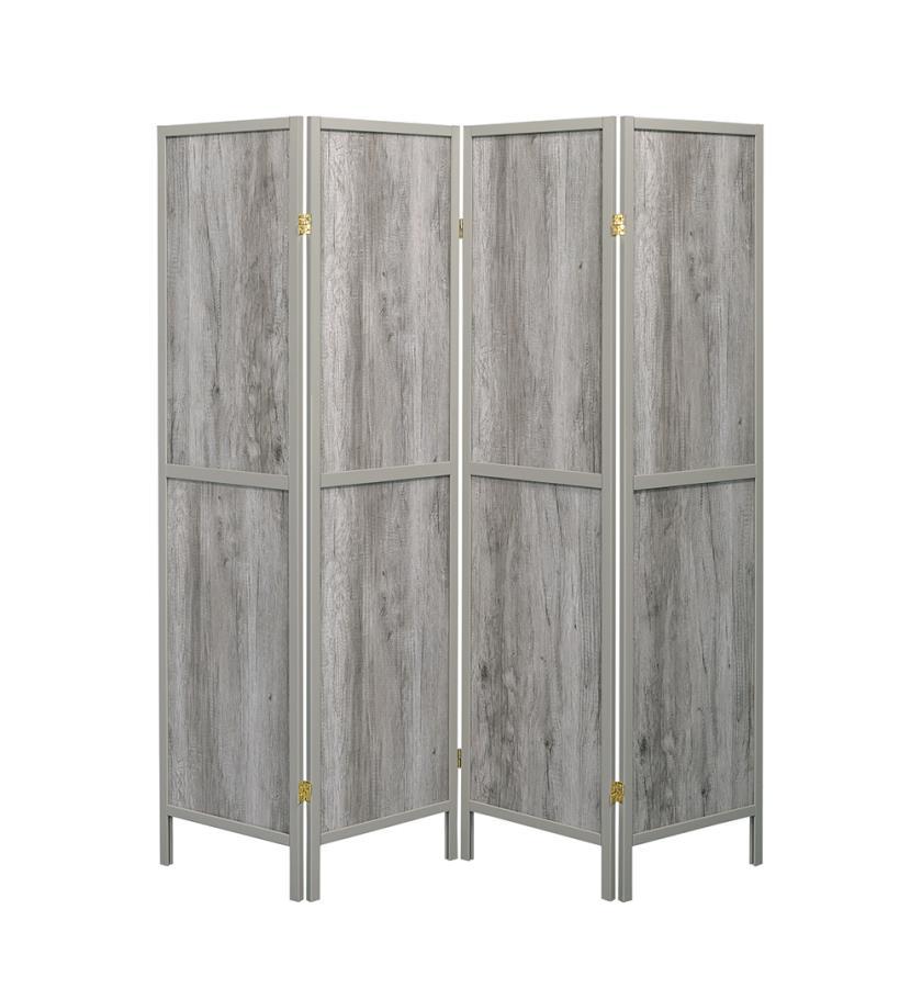 Deepika - 4-panel Folding Screen - Grey Driftwood