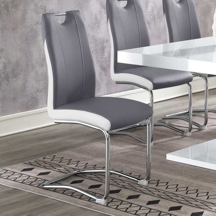 Brooklyn - Upholstered Side Chairs With S-Frame (Set of 4) - Grey and White