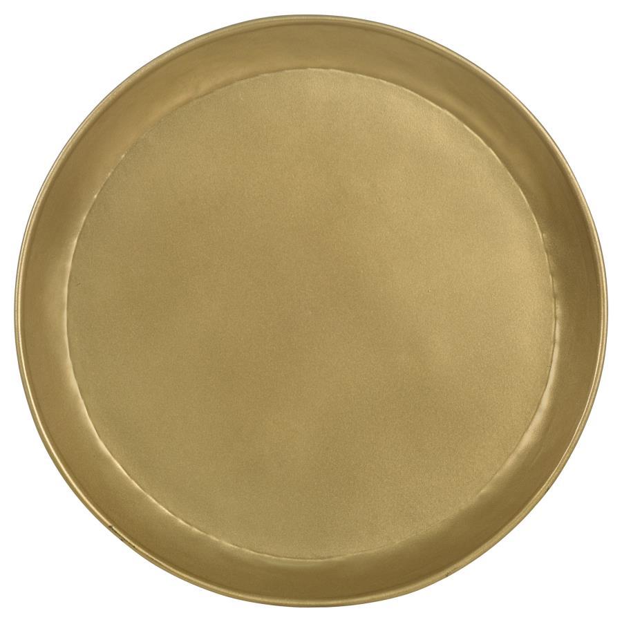 Alpine - Round Metal Side Table - White and Gold