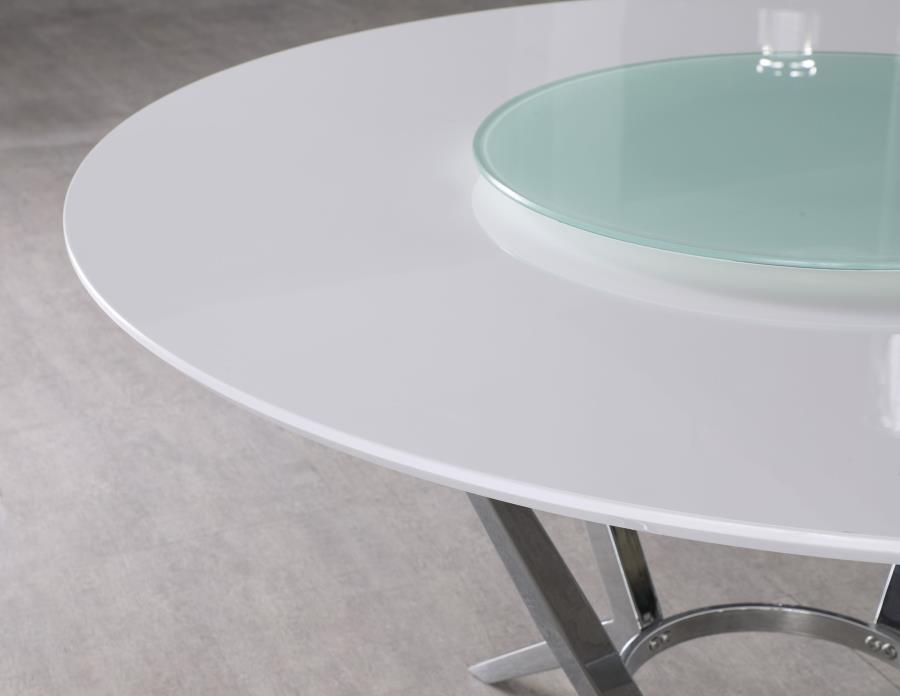 Abby - 5-Piece Dining Set - White and Light Gray