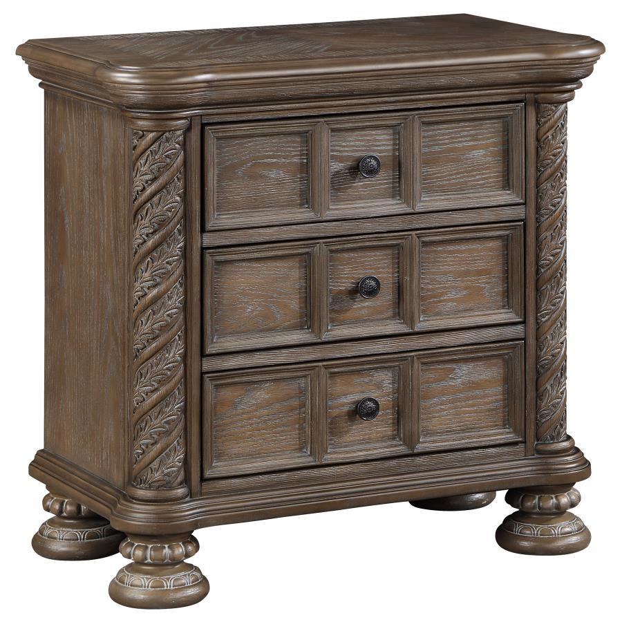 Emmett - 5-Piece Eastern King Bedroom Set - Walnut and Beige