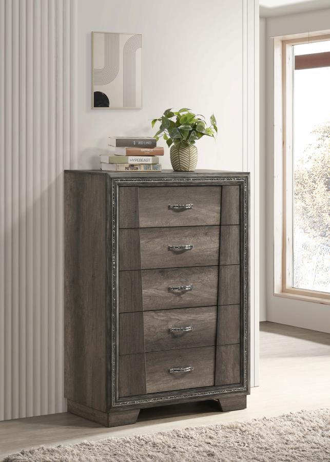 Janine - 5-Drawer Chest - Grey