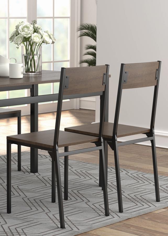 Lana - 5-Piece Dining Set - Ark Brown and Matte Black