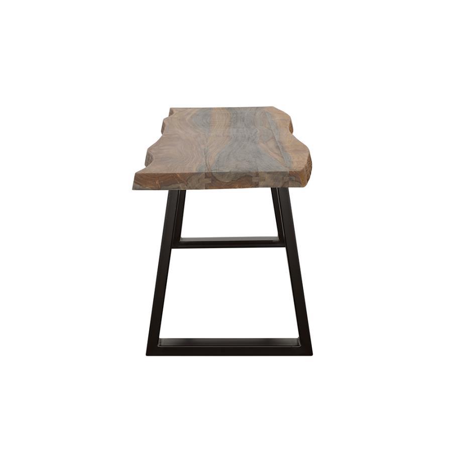 Ditman - Live Edge Dining Bench - Grey Sheesham and Black