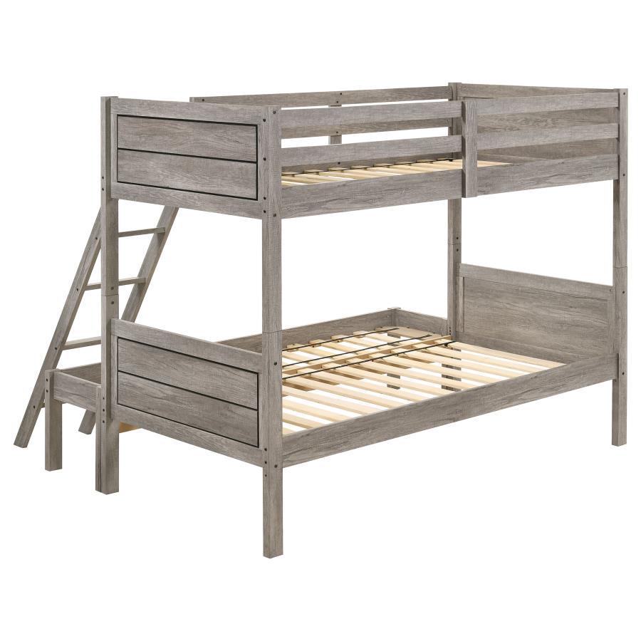 Ryder - Twin Over Full Bunk Bed - Weathered Taupe