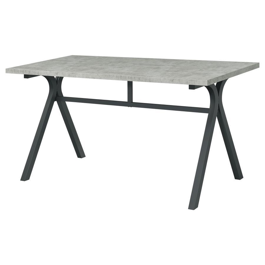 Tatum - Rectangular Writing Desk - Cement and Gunmetal
