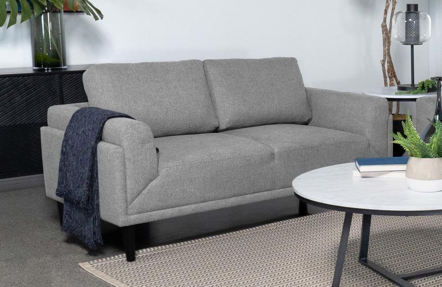 Rilynn - Upholstered Track Arms Loveseat - Grey