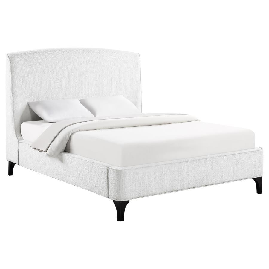 Mosby - Upholstered Curved Headboard Eastern King Platform Bed - White