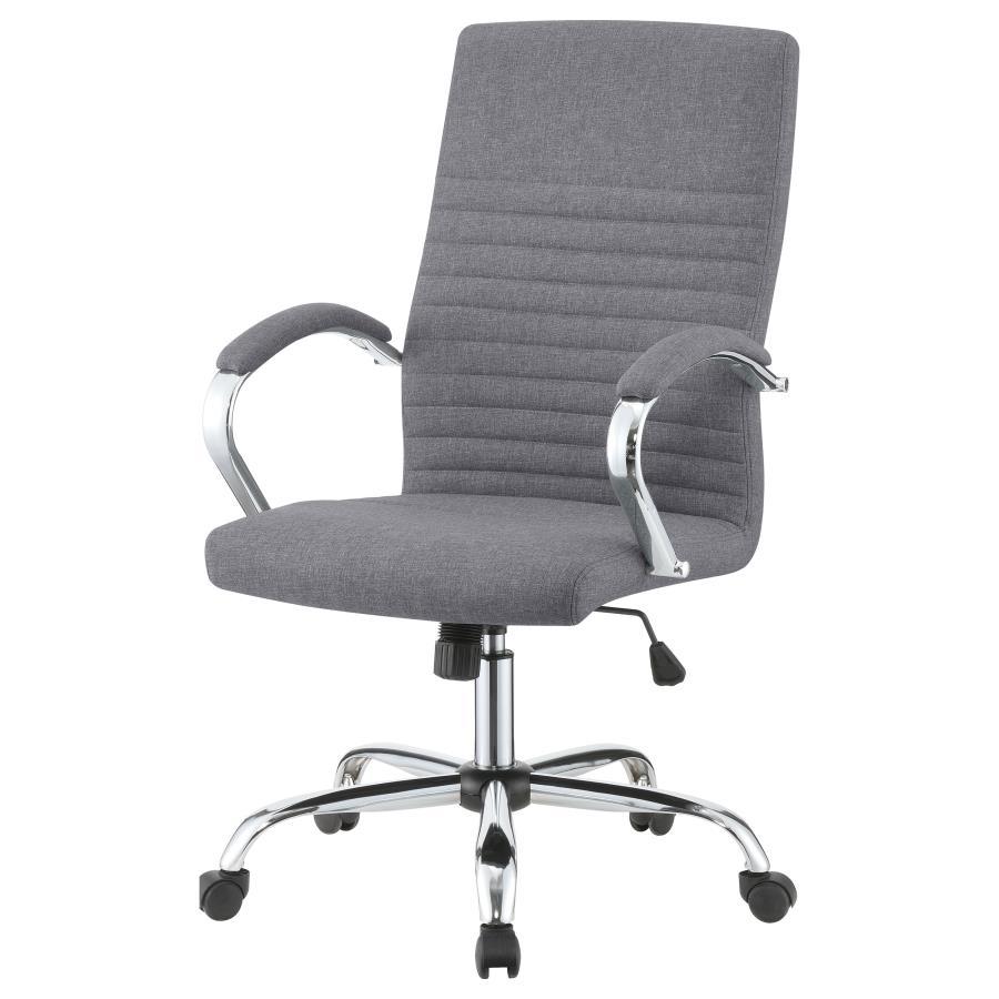 Abisko - Upholstered Office Chair With Casters - Grey and Chrome