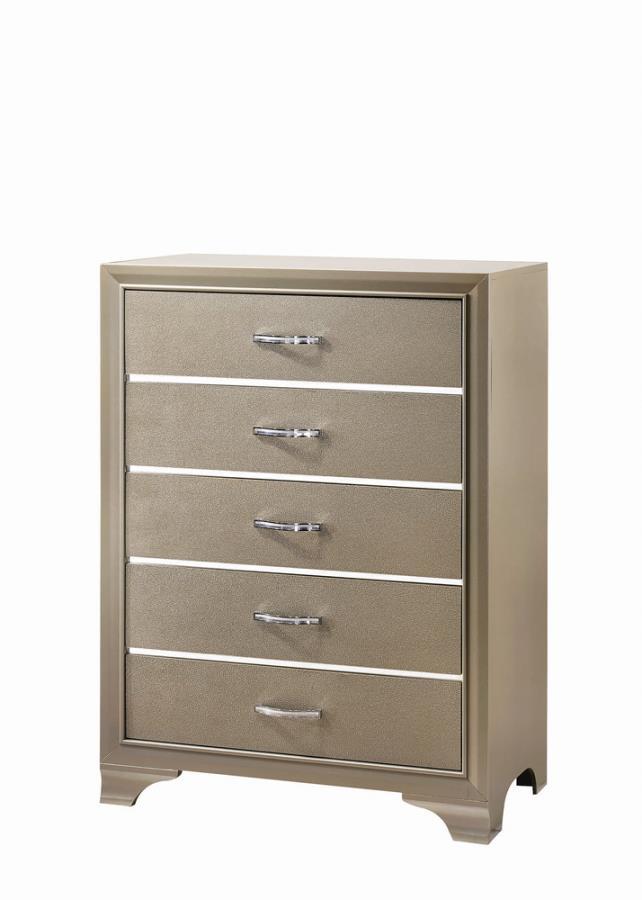 Beaumont - 5-Drawer Rectangular Chest - Champagne