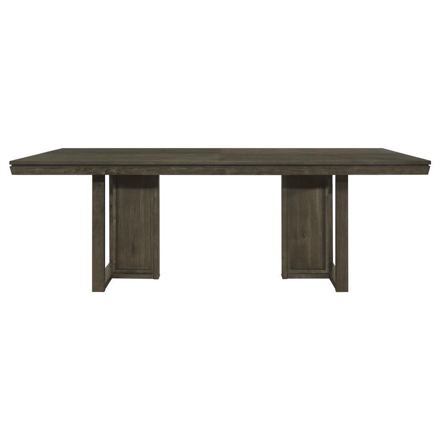 Kelly - 7-Piece Rectangular Dining Table Set - Beige and Dark Grey