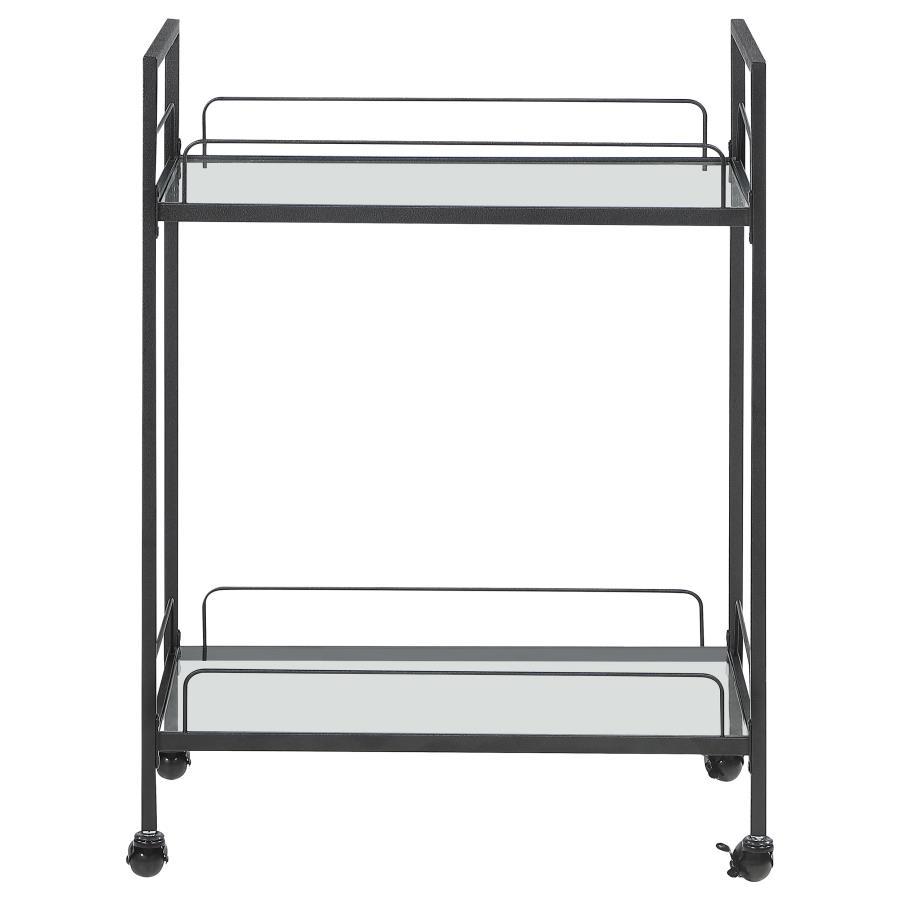 Curltis - Serving Cart With Glass Shelves - Clear and Black
