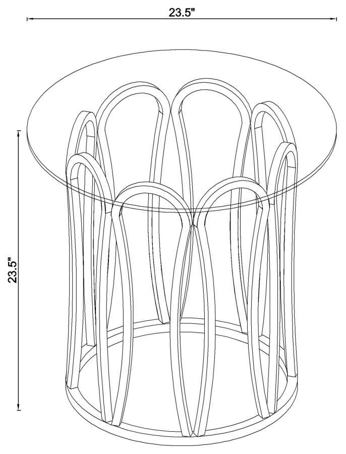 Monett - Round End Table - Chocolate Chrome and Clear