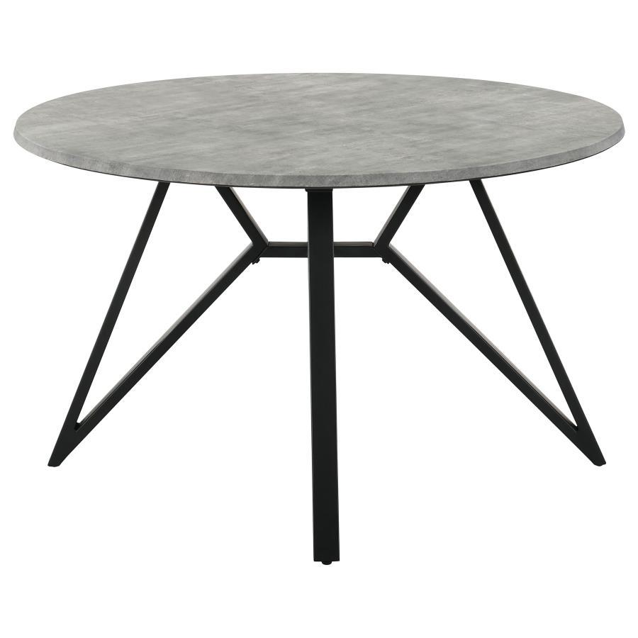 Neil - 5-Piece Round Dining Set - Concrete and Grey