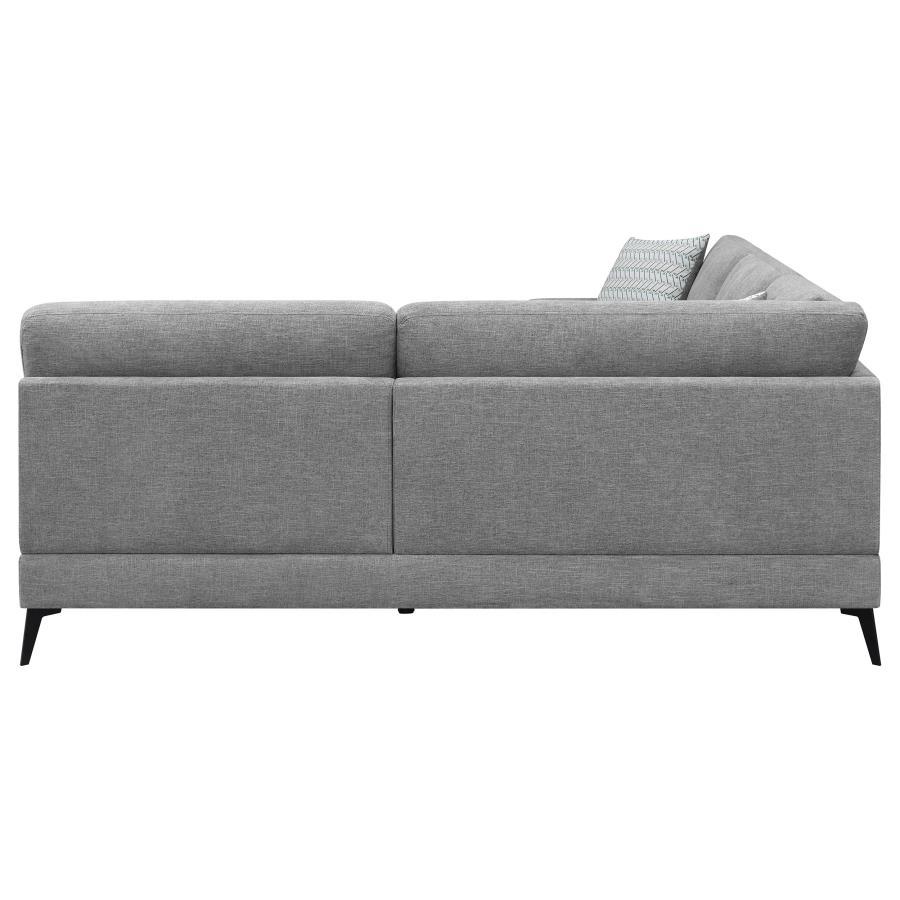 Clint - Upholstered Sectional With Loose Back Grey