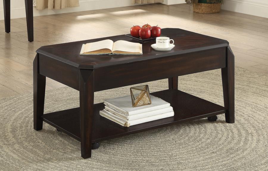 Baylor - Lift Top Coffee Table With Hidden Storage - Walnut