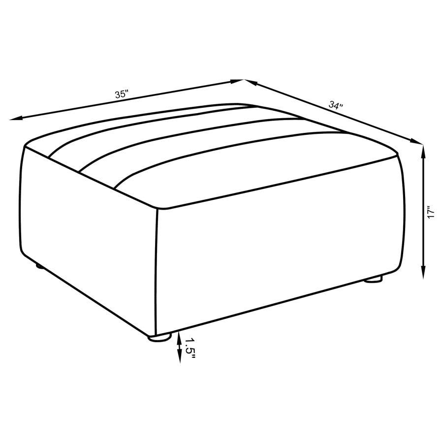 Sunny - Upholstered Square Ottoman - Dark Charcoal