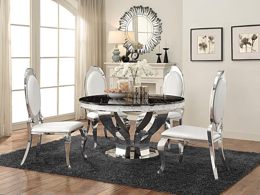 Anchorage - Round Dining Table - Chrome and Black