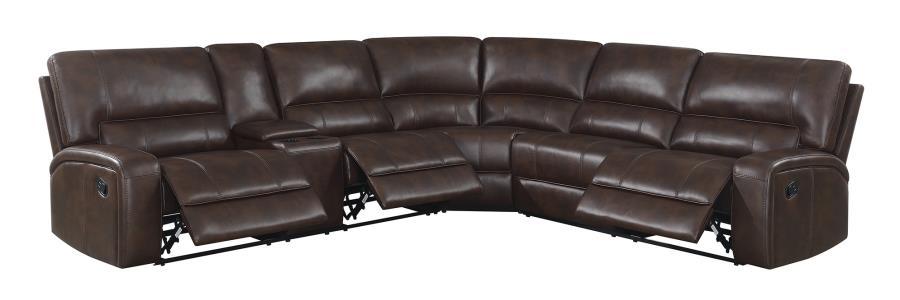 Brunson - 3-Piece Upholstered Motion Sectional - Brown