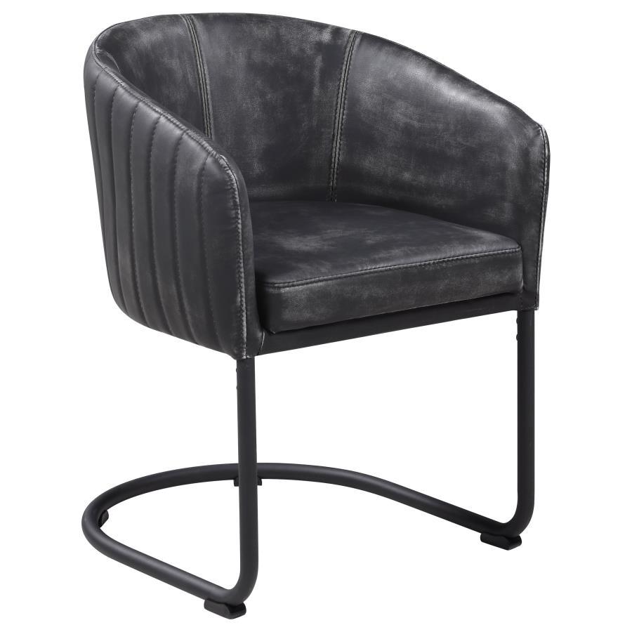 Aviano - 5-Piece Dining Set - Gunmetal and Matte Black