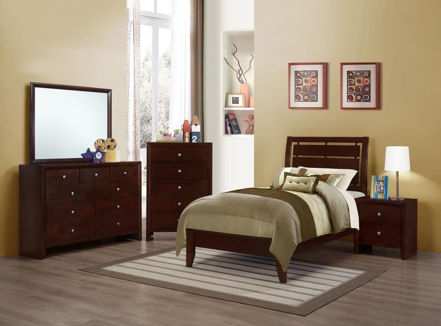 Serinity - Panel Bed with Cut-out Headboard