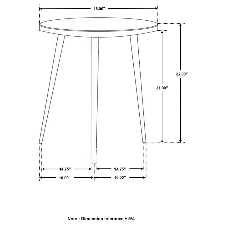 Acheson - Round Accent Table - White and Gold