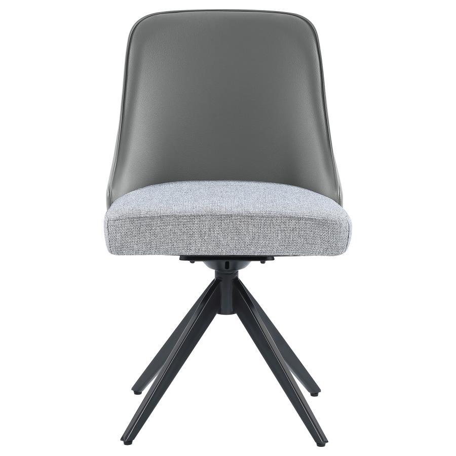 Paulita - Upholstered Swivel Side Chairs (Set of 2) - Grey and Gunmetal