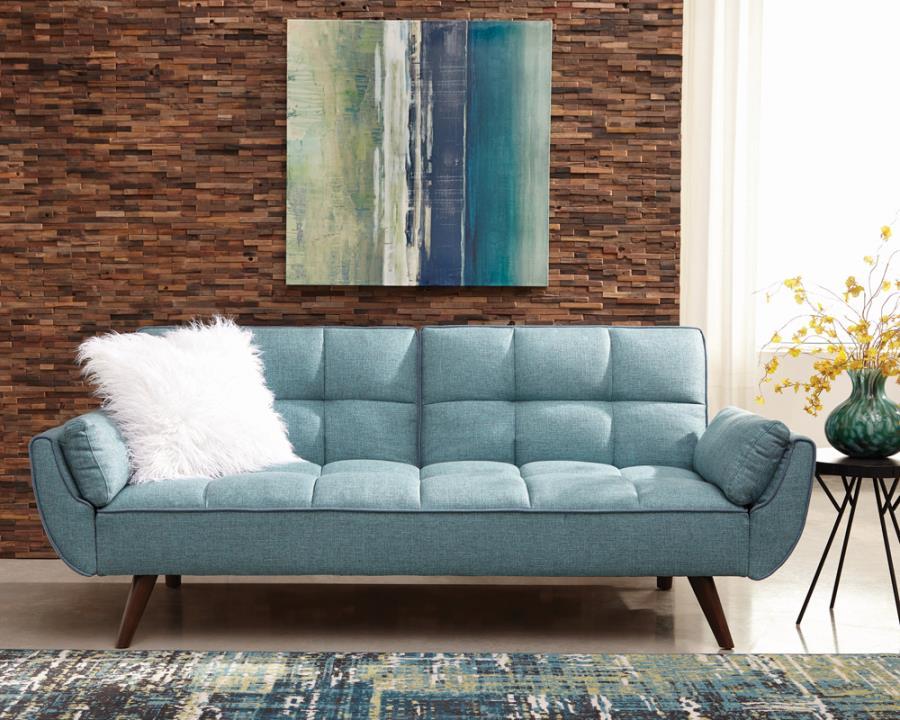 Caufield - Biscuit-Tufted Sofa Bed - Turquoise Blue