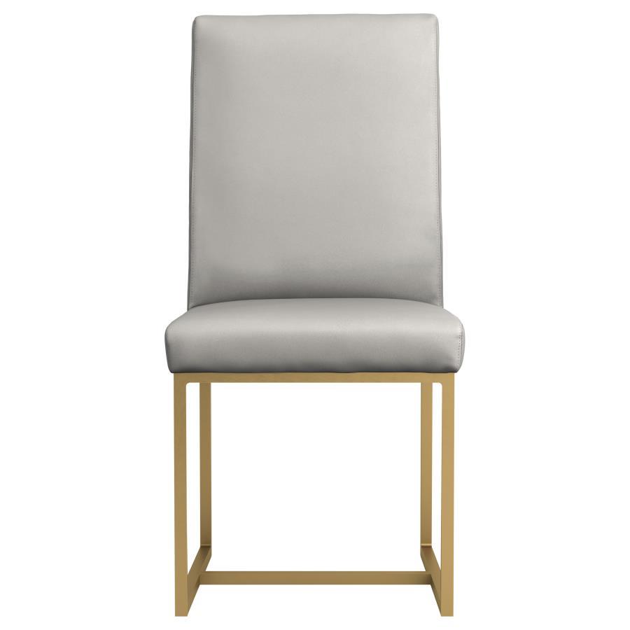 Conway - Upholstered Dining Chairs (Set of 2) - Grey and Aged Gold