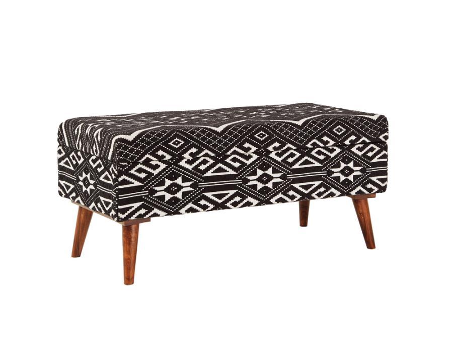 Cababi - Upholstered Storage Bench - Black and White