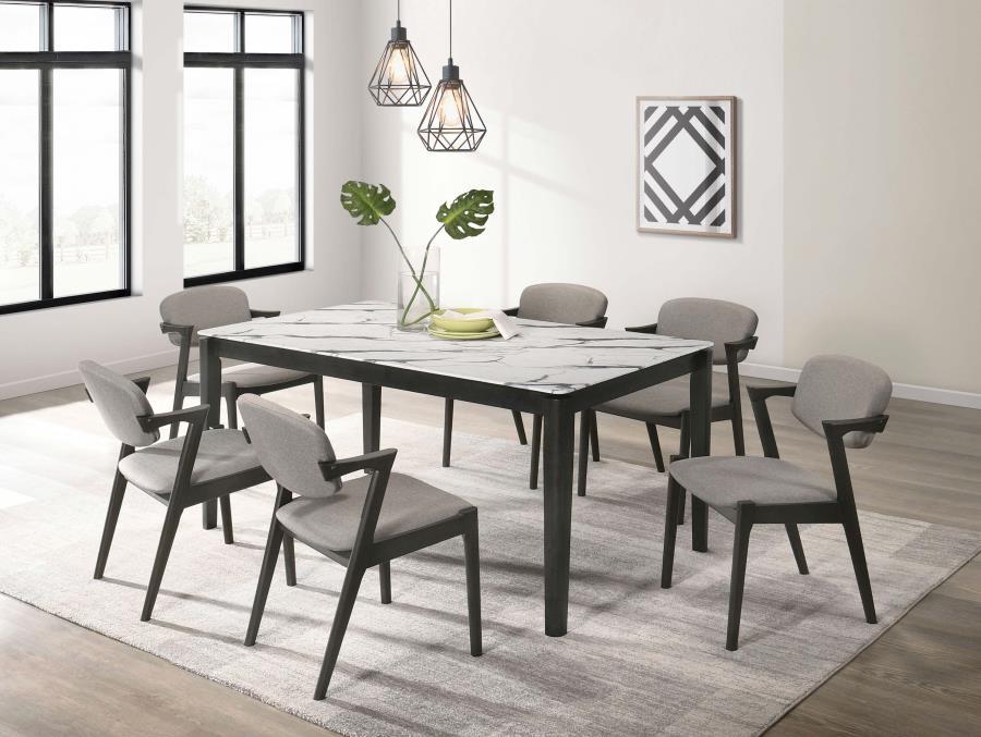 Stevie - 5-Piece Rectangular Dining Set - White and Black