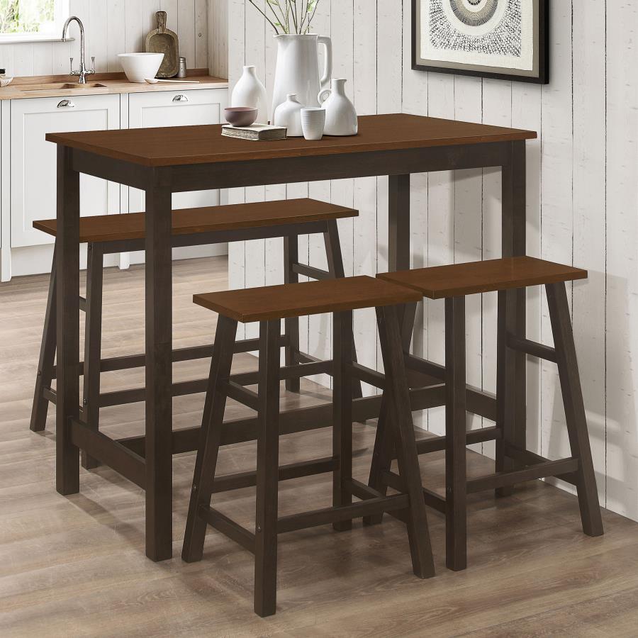 Connie - 4-Piece Counter Height Set - Chestnut and Dark Brown